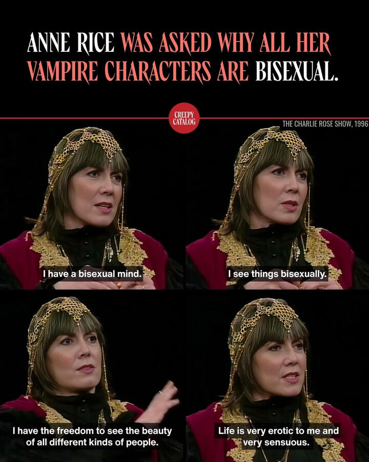 Anne Rice on bisexuality and the writing process Anne Rice on bisexuality and the writing process